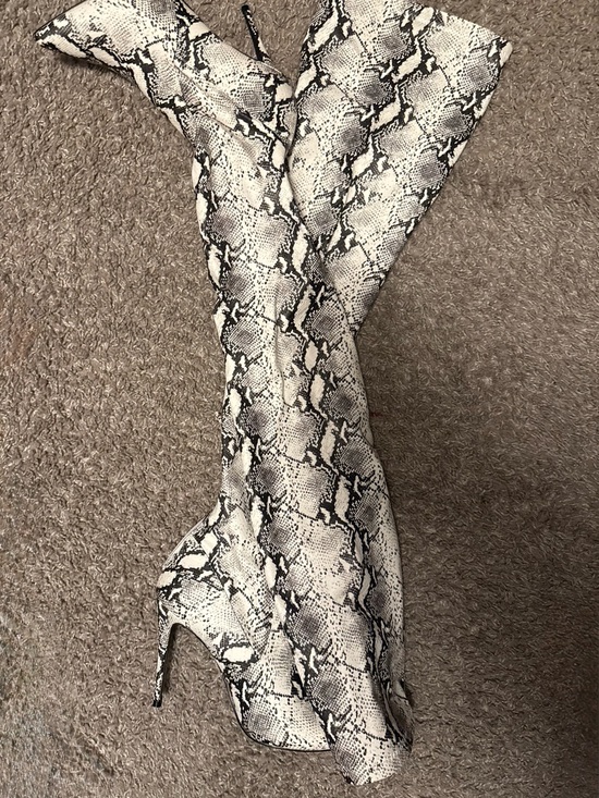 Steve Madden Shoes - Steve Madden Women's Over-the-Knee Snake Print Boots — Black & White never worn